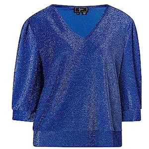 EUCALY T-shirt à paillettes pour femme, bleu roi, M