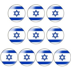 Ronde metalen broche met Israëlische vlag voor kleding, hoed, rugzak, Metaal
