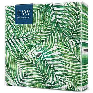 PAW - Papieren servetten, 3-laags (33 x 33 cm), 20 stuks, papieren tafelkleed, ideaal voor verjaardagen, open dagen, tuinfeesten, familiefeesten (tropische bladeren)
