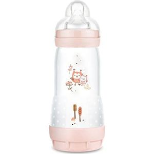 Mam Easy Start Anti-koliek babyfles zelfsteriliserend met zuiger met debiet 3, 4 maanden en meer, 320 ml, roze - willekeurige modellen