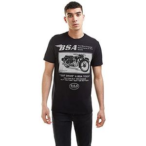 BSA Motocycles Test Drive T-shirt voor heren (1 stuk), Zwart