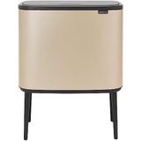 Brabantia Bo Touch Bin Prullenbak - 3 x 11 liter - Afvalscheiding - Metallic Gold