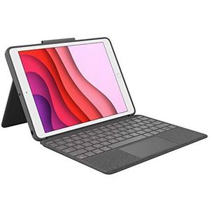 Logitech Combo Touch-trackpadcase voor iPad (7e, 8e en 9e generatie) met nauwkeurige trackpad, laptopachtig verlicht toetsenbord en Smart Connector-technologie - Grafiet