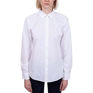Tommy Hilfiger Monogram Co Regular Shirt LS geweven overhemden/tops dames, Th Optic White, 32, Th Optic White