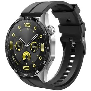 TiMOVO 22 mm siliconen sportarmband, compatibel met Huawei Watch GT 4 46 mm/GT3/GT3 Pro 46 mm/Watch 4/4 Pro/3/3 Pro/GT 46 mm/GT2/GT2 Pro/GT2e, sportarmband, siliconen, zwart