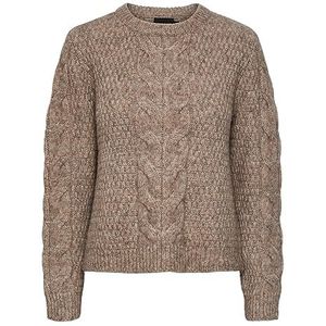 PIECES Pull Pcnina Ls O-Neck Knit Noos Bc pour femme, fossile, M
