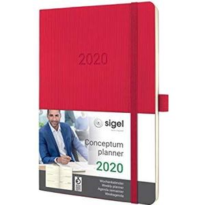 SIGEL C2034 Weekplanner 2020 Conceptum, zachte omslag, 13,5 x 21 cm, rood