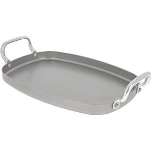 DE BUYER - 5640.01 – grillplaat glad met handgrepen, mineraal, B 38 x 26 cm