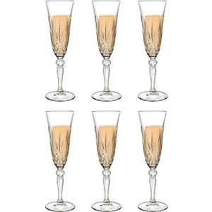 Avilia Set van 6 transparante glazen champagneglazen, 16 cl, duurzaam, ideaal voor het proeven van wijn en mousserende wijn, vaatwasmachinebestendig getest