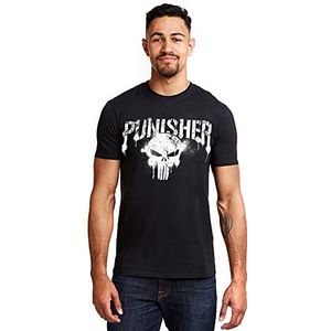 Marvel Punisher Tekst T-shirt, heren, zwart, M, zwart.