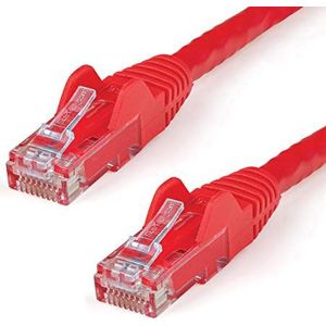 StarTech.com Cat6 Gigabit UTP netwerkkabel zonder haken, 2 m, RJ45 ethernet-kabel met knikbescherming, M/M, rood (N6PATC2MRD)