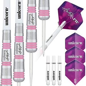 UNICORN Autograph Series Style 3 dartset met stalen punt, 80% natuurlijk wolfraam, met roze accenten, 23 g