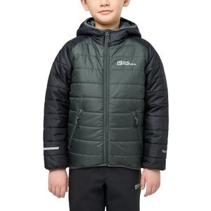 Jack Wolfskin Zenon Jacket K Uniseks kinderjas, leisteengroen, zwart