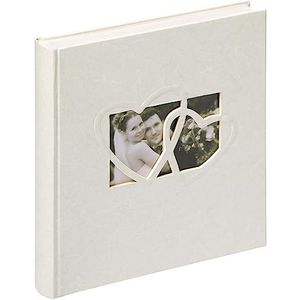 Walther Design Fotoalbum, wit, 28 x 30,5 cm, linnen omslag met omslaguitsparing, Sweet Heart UH-123 trouwalbum