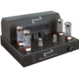 Dynavox Buizenversterker VR-70E II, stereo versterker met opmerkelijk geluid, retro-look, afneembaar rooster, kleur: zwart