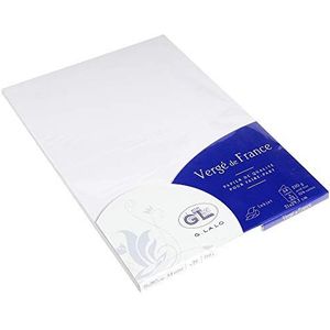 LALO 43300L - etui met 25 gevouwen kaarten, formaat A4 (21 x 29,7 cm) - 210 g/m² - kleur: wit - premium papier uit Frankrijk