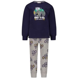 SALT AND PEPPER Jungen pyjama met tractorprint en all-over print pyjamaset, True Navy, 92-98 kinderen en jongeren, True Navy, 92-98, Echte marine
