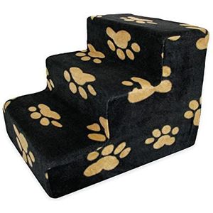 Best Pet Supplies Schuimrubberen treden voor kleine honden en katten, draagbare trapleuning voor bank, bank en hoog bed, antislip evenwichtige binnensteun, pootveiligheid - zwart, 3