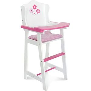 Bayer Chic 2000 -501-99 - Poppenhoge stoel tot 46 cm, poppenmeubels, poppenaccessoires, wit/roze