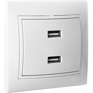 Mécanismes électriques - Série Europe - ERP2USBU Chargeur double USB 2 x 2,1 A Blanc Série Europe