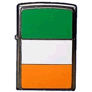 Zippo Windbestendige aansteker met Ierland-vlaggenembleem – geborsteld chroom