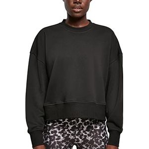 Urban Classics Dames sweatshirt met ronde hals oversized, zwart.
