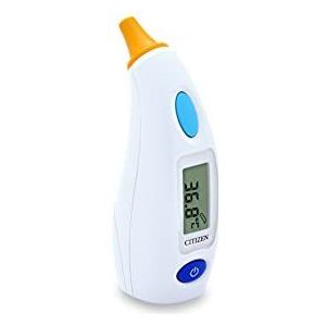 CITIZEN CTD504 Antibacteriële oor-digitale thermometer voor volwassenen en kinderen. Zeer snelle meting – slechts 1-3 seconden. 12 sets geheugen. Nauwkeurige en snelle readings voor volwassenen en kinderen.