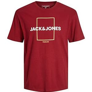 Jack & Jones Jcoexplored Tee SS Crew Neck MC T-shirt voor heren, fiets, rood, S, Rode fiets