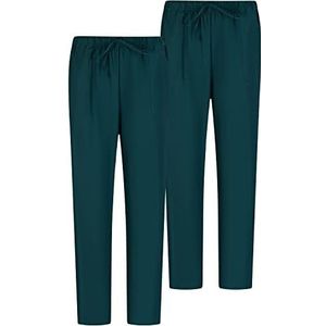 Misemiya - 2 stuks – uniseks broeken, elastische tailleband, werkuniform, kliniek, hoopital, groen 68