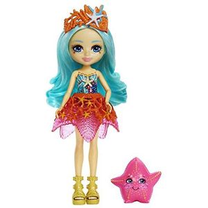 Enchantimals Oceaan-Koningrijk Starla zeester minipop met afneembare rok en accessoires, Beamy minifiguur, speelgoed voor kinderen, HCF69