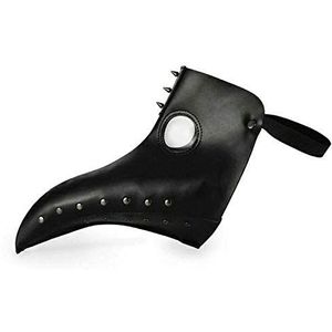 Zoelibat 97645341.008 - pestmasker met zwarte klinknagels - snavelmasker - middeleeuws masker - vogelmasker - pest, themafeest, carnaval, Halloween