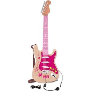 Bontempi 1371 elektrische gitaar met microfoon en MP3-aansluiting 24 1371 roze