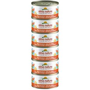 Almo Nature Mega Pack Natural met kip en pompoen, nat voer voor volwassen katten: 6 verpakkingen à 70 g