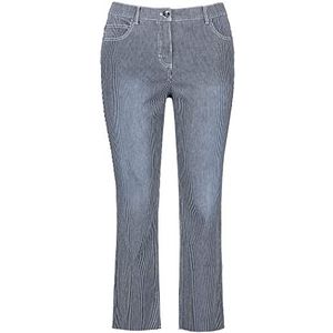 Samoon 220018-21406 Damesjeans, Mood Blue Gemustert