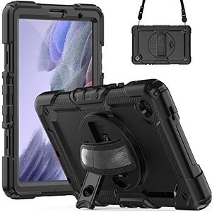 Étui pour Samsung Galaxy Tab A7 Lite 8,7 pouces - Coque antichoc robuste avec support rotatif - Sangle de main - Bandoulière pour Samsung Tab A7 Lite 8.7 2021 SM-T220/SM-T250