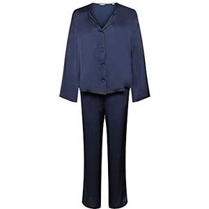 Esprit Satin Colour Block Cve pyjama voor dames, inktblauw, 46, Inkt blauw