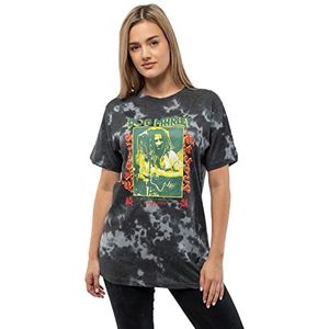 Rock Off officially licensed products Bob Marley T-shirt Exodus European Tour Official Unisex Dye Wash Black T-shirt, uniseks, 1 stuk, zwart.