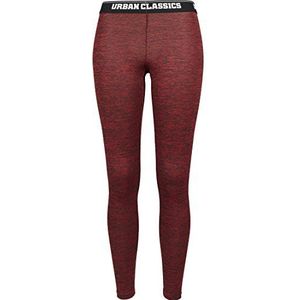 Urban Classics Dames Active Melange Logo Leggings Sportbroek, meerkleurig (rood/zwart 1176), XS Dames, rood/zwart