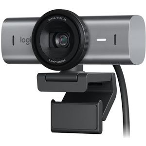 Logitech MX Brio 4K Ultra HD webcam voor samenwerking en streaming, 1080p tot 60 IPS, 2 microfoons met ruisonderdrukking, Show Mode, USB-C, webcamcache, Microsoft Teams, Zoom, Google Meet - grafiet