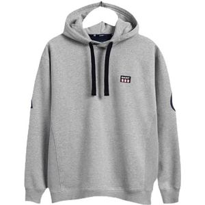 GANT Losse snit retro logo hoodie, grijs.