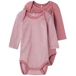 Bestseller A/S Nbnbody 2p Ls Y/D Core Noos Bodysuit, uniseks, Mesa Rose