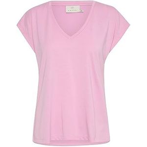 KAFFE Kaffe Dames T-shirt met korte mouwen Casual Fit Kalise T-shirt Dames, Frosted roze