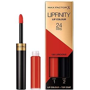 Max Factor Lipfinity Lip Colour Luscious 130 Lippenstift, kussen met 24 uur zonder uit te drogen, met intense kleur en nauwkeurige applicator, met intense glanslaag