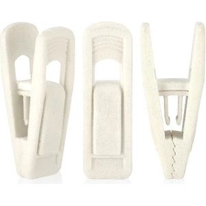 Tinfol 24 stuks fluwelen kleerhangerklemmen voor broeken, stevige vingerklemmen, perfect voor gebruik met dunne fluwelen kleerhangers (ivoor)