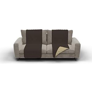 Elegant Seduta Dubbelzijdig zitkussen, bruin/crème, 1 stuk, microvezel, 60 x 190 cm