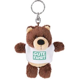 NICI Sleutelhanger beer met T-shirt Goede rit 10 cm bruin 44714, Bruin