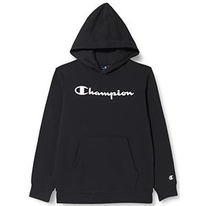 Champion Legacy American Classics-Ultra Light Powerblend Terry Logo Sweatshirt met capuchon, zwart, 11-12 jaar, kinderen en jongeren, zwart.