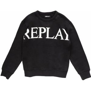 Replay Sweat Garçon Logo Coton Noir (Black 098), 8 Ans, Noir (098), 8 ans