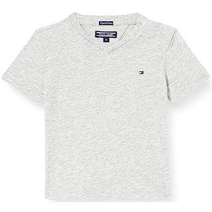 Tommy Hilfiger Boys Basic Vn Knit S/S T-shirt voor jongens, grijs.