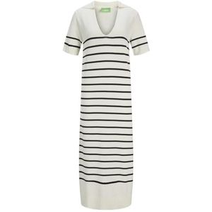 Jack & Jones JXLAYLA Comfy SS Polo Robe en tricot, vanille/rayures : noir, S